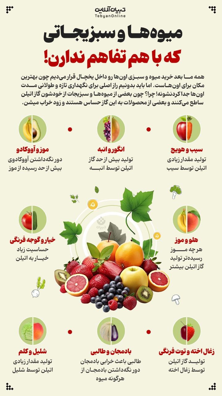 اینفوگرافیک/میوههایی که با هم تفاهم ندارند