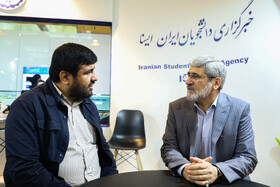 گفت و گوی عبدالله ضیغمی جانشین قرارگاه جبهه رسانه های انقلاب اسلامی و محمدمهدی خیرجو مدیرعامل ایسنا