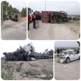 تصادف زنجیره‌ای مرگبار در مسیر ایلام-مهران