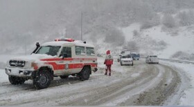 امدادرسانی هلال احمر گیلان در برف و کولاک