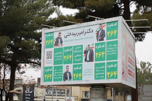 موج زدن شور انتخاباتی با دیدن پوسترهای تبلیغاتی کاندیدها در بیرجند