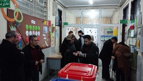 حضور مردم پای صندوق های اخذ رای در اردبیل