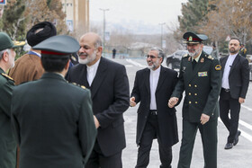 احمد وحیدی وزیر کشور و سردار احمدرضا رادان فرمانده فراجا  در حاشیه مراسم دانش‌آموختگی دانشجویان دانشگاه علوم انتظامی 