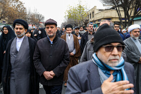 حضور حجت الاسلام مسعود خامنه ای در مراسم تشییع پیکر آیتالله امامی کاشانی