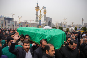تشییع پیکر آیتالله امامی کاشانی در حرم مطهر رضوی