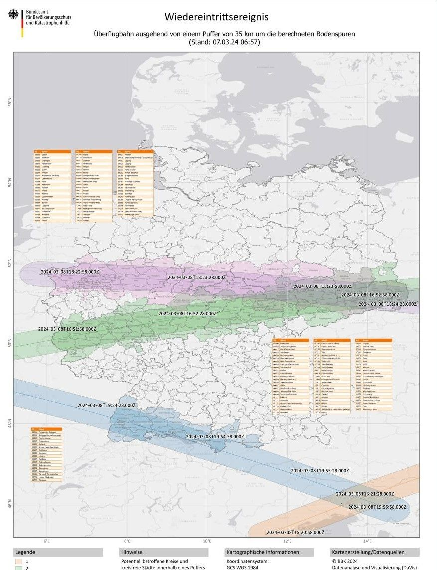 سقوط ۲۶۰۰ کیلوگرم باتری بر فراز زمین