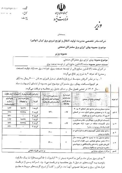 اصلاح یارانه انرژی صنایع انرژیبر برای حل ناترازی