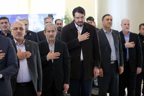 مهرداد بذرپاش، وزیر راه و شهرسازی در افتتاحیه پروژه‌های عمرانی و توسعه‌ای فرودگاه بین المللی شهید هاشمی‌نژاد مشهد