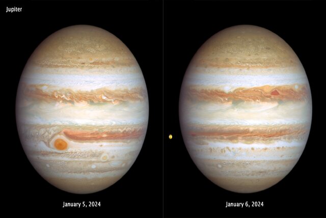 تصاویر تلکسکوپ «هابل» از آبوهوای طوفانی سیاره مشتری