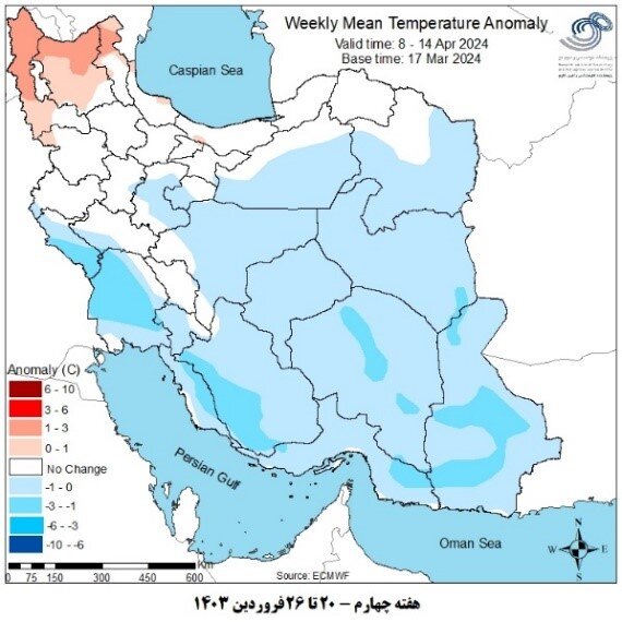 پیشبینی بارشهای نرمال و بیش از حد نرمال تا اوایل اردیبهشت در کشور