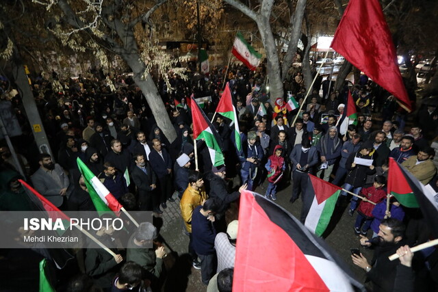 تجمع اعتراضی مردم همدان در محکومیت جنایات جدید رژیم صهیونیستی