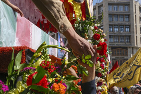 تشییع پیکر شهدای حمله رژیم صهیونیستی به کنسولگری ایران در سوریه همزمان با مراسم راهپیمایی روز جهانی قدس در تهران -۴