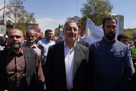 علیرضا زاکانی شهردار تهران درمراسم راهپیمایی روز جهانی قدس در تهران