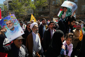 حیدر مصلحی وزیر اسبق اطلاعات در مراسم راهپیمایی روز جهانی قدس در تهران