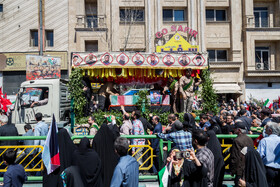 تشییع پیکر شهدای حمله رژیم صهیونیستی به کنسولگری ایران در سوریه همزمان با مراسم راهپیمایی روز جهانی قدس در تهران -۴