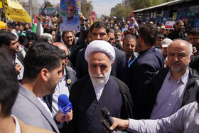 حجت الاسلام محسنی اژه ای رییس قوه قضاییه در مراسم راهپیمایی روز جهانی قدس در تهران