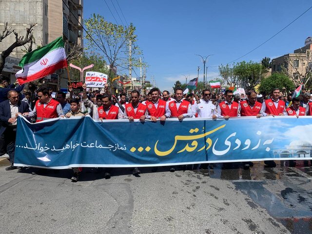 مردم غرب استان تهران راهپیمایی روز قدس را باشکوه تر از همیشه برگزار کردند