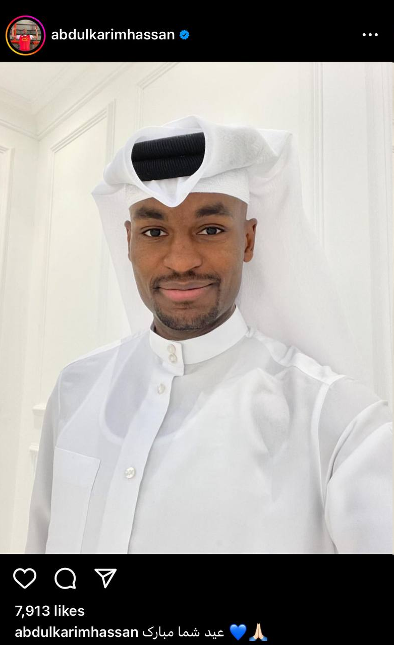 عکس/ تبریک عید فطر ستاره پرسپولیس با قلب آبی