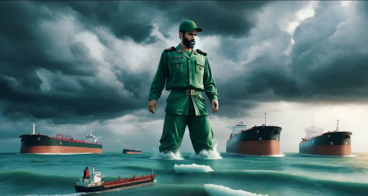 عکس/ تصاویر هوش مصنوعی از توقیف کشتی تجاری اسرائیل