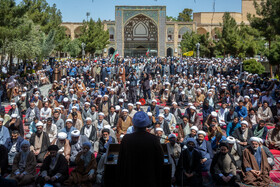 تجمع طلاب و روحانیون در حمایت از حمله سپاه به رژیم صهیونیستی - مدرسه فیضیه قم