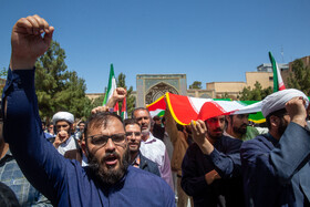 تجمع طلاب و روحانیون در حمایت از حمله سپاه به رژیم صهیونیستی - مدرسه فیضیه قم