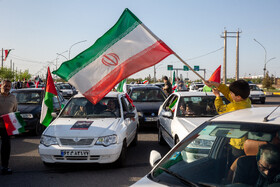 راهپیمایی خودرویی در حمایت از حمله سپاه به رژیم صهیونیستی - قم