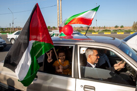 راهپیمایی خودرویی در حمایت از حمله سپاه به رژیم صهیونیستی - قم