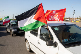 راهپیمایی خودرویی در حمایت از حمله سپاه به رژیم صهیونیستی - قم