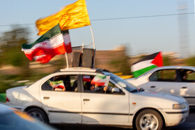 راهپیمایی خودرویی در حمایت از حمله سپاه به رژیم صهیونیستی - قم