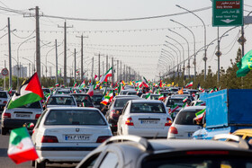 راهپیمایی خودرویی در حمایت از حمله سپاه به رژیم صهیونیستی - قم