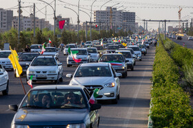 راهپیمایی خودرویی در حمایت از حمله سپاه به رژیم صهیونیستی - قم
