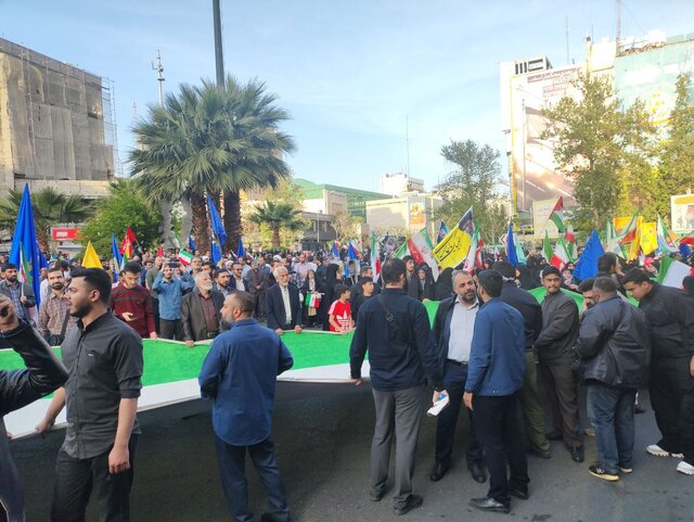 تجمع مردمی در حمایت از «وعده صادق» در تهران