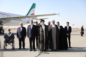 ورود سید ابراهیم رئیسی، رییس جمهور به فرودگاه بین‌المللی شهدای سمنان