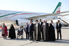 ورود سید ابراهیم رئیسی، رییس جمهور به فرودگاه بین‌المللی شهدای سمنان