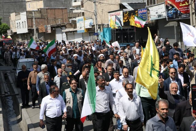 راهپیمایی مردم شهرستانهای غرب استان تهران در حمایت از عملیات وعده صادق