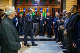 محسن منصوری، معاون اجرایی ریاست جمهوری در مراسم ختم مرحوم پرویز داوودی