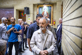 مسعود زریبافان در مراسم ختم مرحوم پرویز داوودی