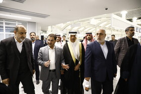 عبدالله بن سعود العنزی سفیر عربستان در ایران در مراسم اعزام اولین گروه زائران ایرانی به عُمره مفرده