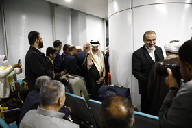 عبدالله بن سعود العنزی سفیر عربستان در ایران در مراسم اعزام اولین گروه زائران ایرانی به عُمره مفرده