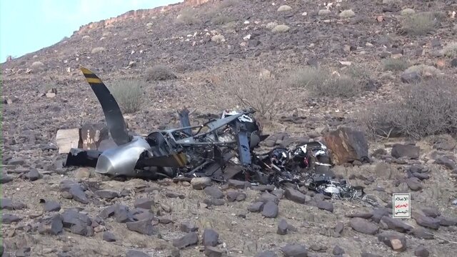 انتشار تصاویر و ویدیویی از سرنگونی پهپاد آمریکایی توسط یمن