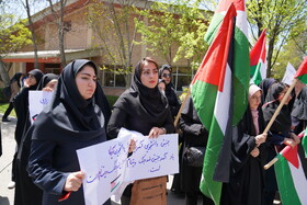 تجمع دانشگاهیان اردبیل در حمایت از دانشجویان حامی غزه و فلسطین در دانشگاه‌های آمریکا