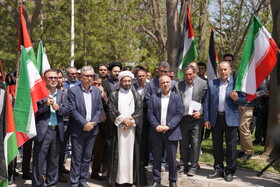 تجمع دانشگاهیان اردبیل در حمایت از دانشجویان حامی غزه و فلسطین در دانشگاه‌های آمریکا