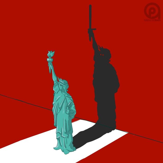 عکس/سایه آزادی آمریکایی!