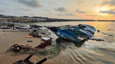 تصاویری از میزان ویرانی بندر غزه در نتیجه بمباران اشغالگران