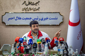 نشست خبری پیرحسین کولیوند، رئیس جمعیت هلال احمر