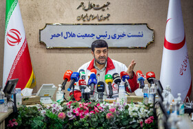 نشست خبری پیرحسین کولیوند، رئیس جمعیت هلال احمر