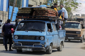 آوارگی مردم رفح در پی حملات صهیونیست ها