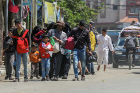 آوارگی مردم رفح در پی حملات صهیونیست ها