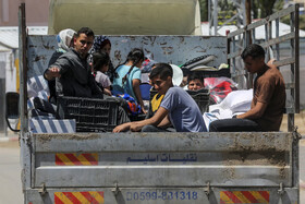 آوارگی مردم رفح در پی حملات صهیونیست ها