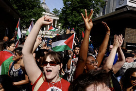 تجمع دانشجویان طرفدار فلسطین در کالج لندن